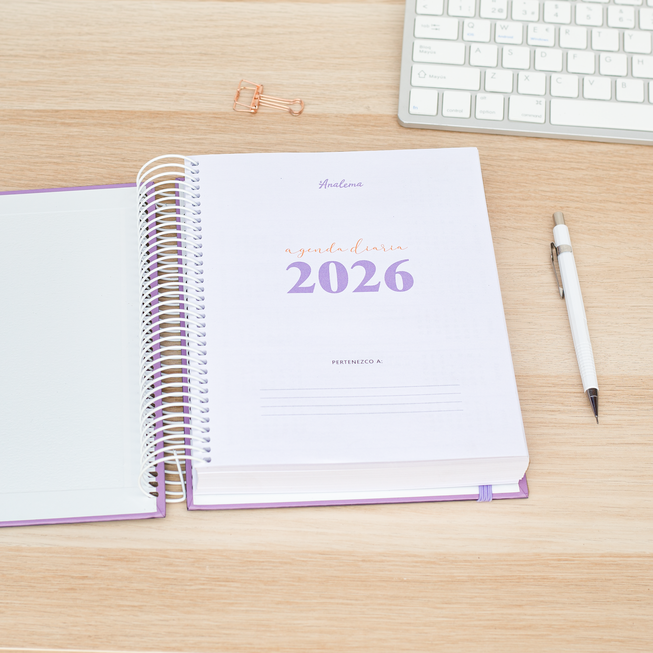 Agenda Diaria Fechada 2026 / Lila / Julio a Diciembre 2026