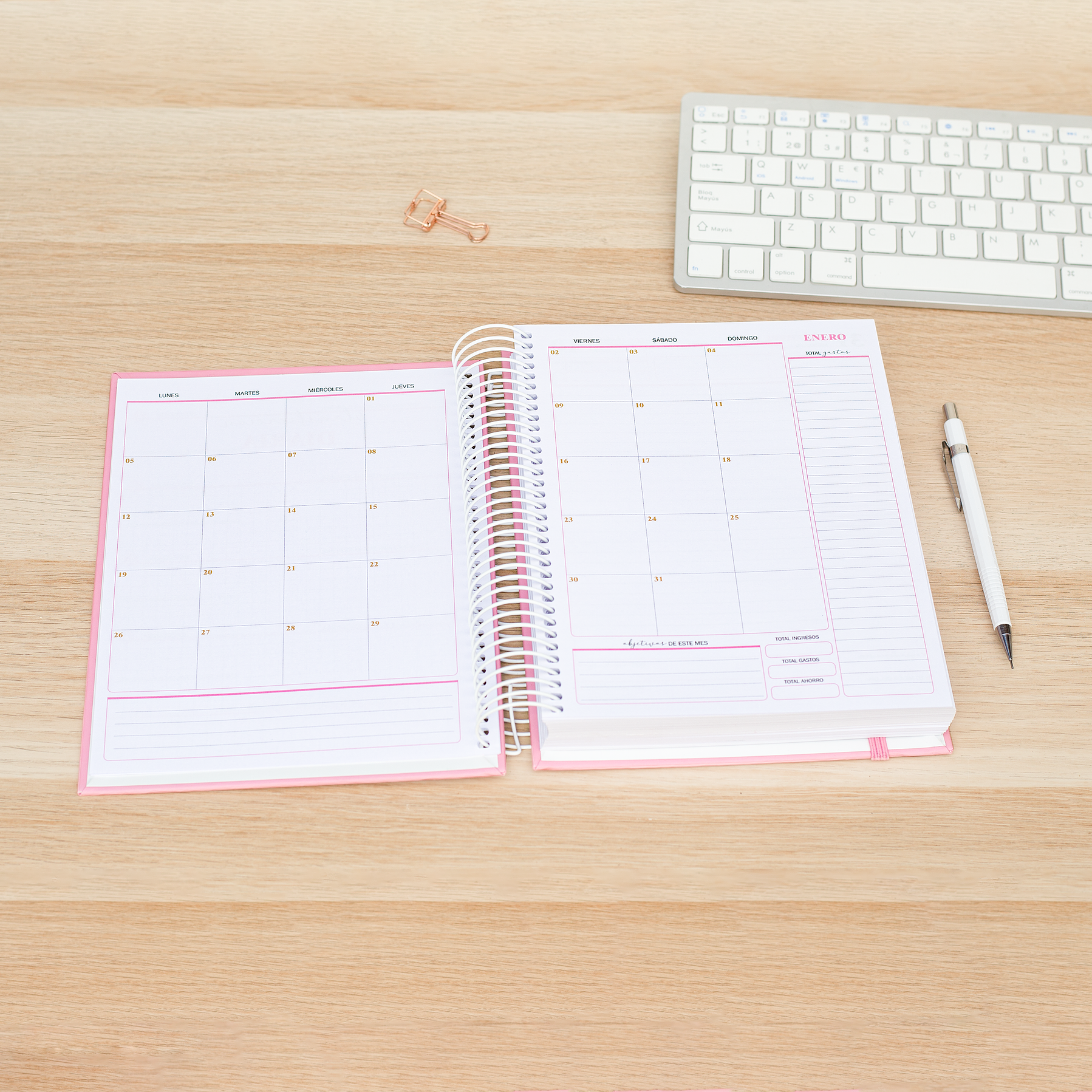 Agenda Diaria Fechada 2026 (Color Rosado) 4