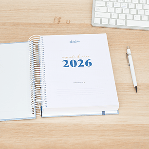 Agenda Diaria Fechada 2026 (Color Azul)