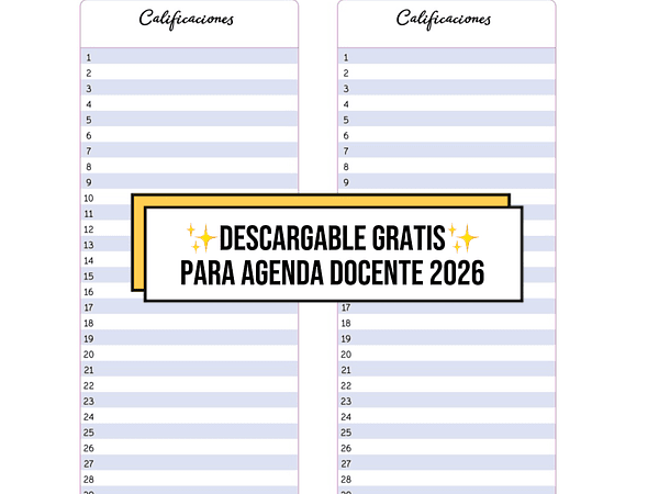 🌟 Descarga Gratis tu Lista de Estudiantes Rellenable para la Agenda Docente 2026