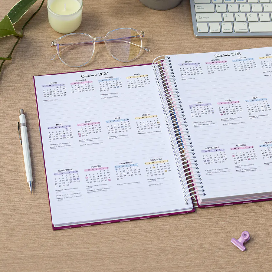 Agenda Docente 2027 en Español / color Sweet / Hojas Removibles + Regalos Preventa 3