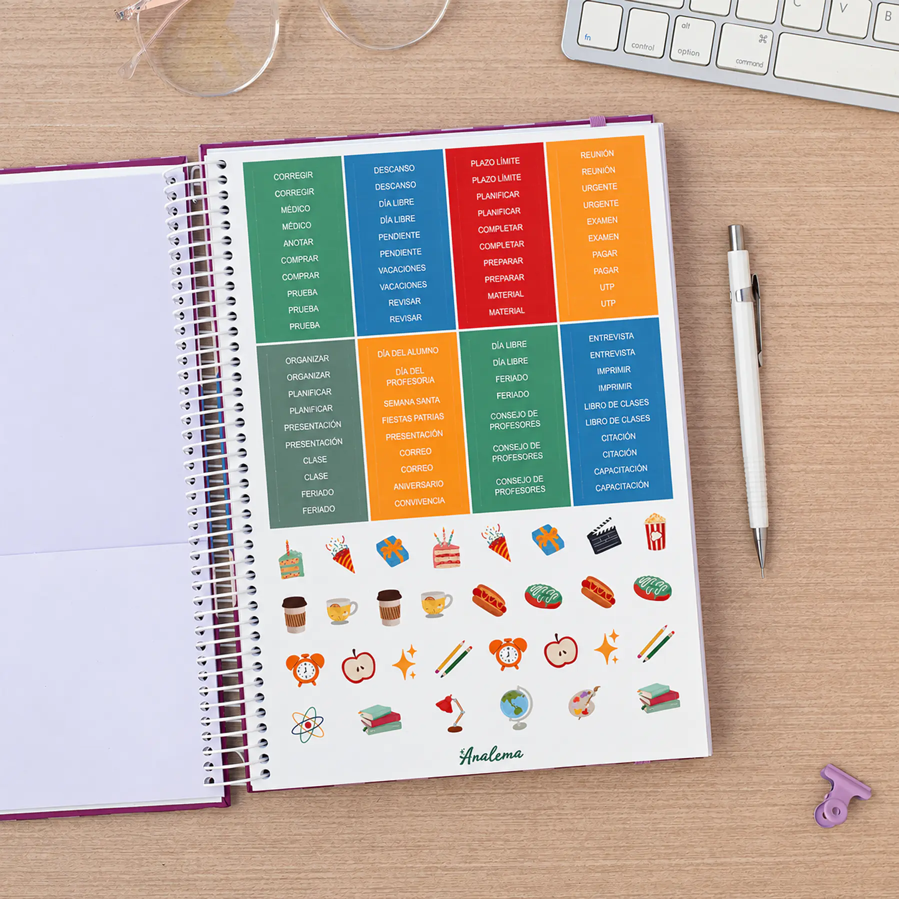 Agenda Docente 2027  en Español / color Wild / Hojas Removibles + Regalos Preventa 5