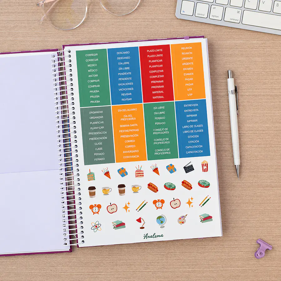 Agenda Docente 2027  en Español / color Wild / Hojas Removibles + Regalos Preventa 5