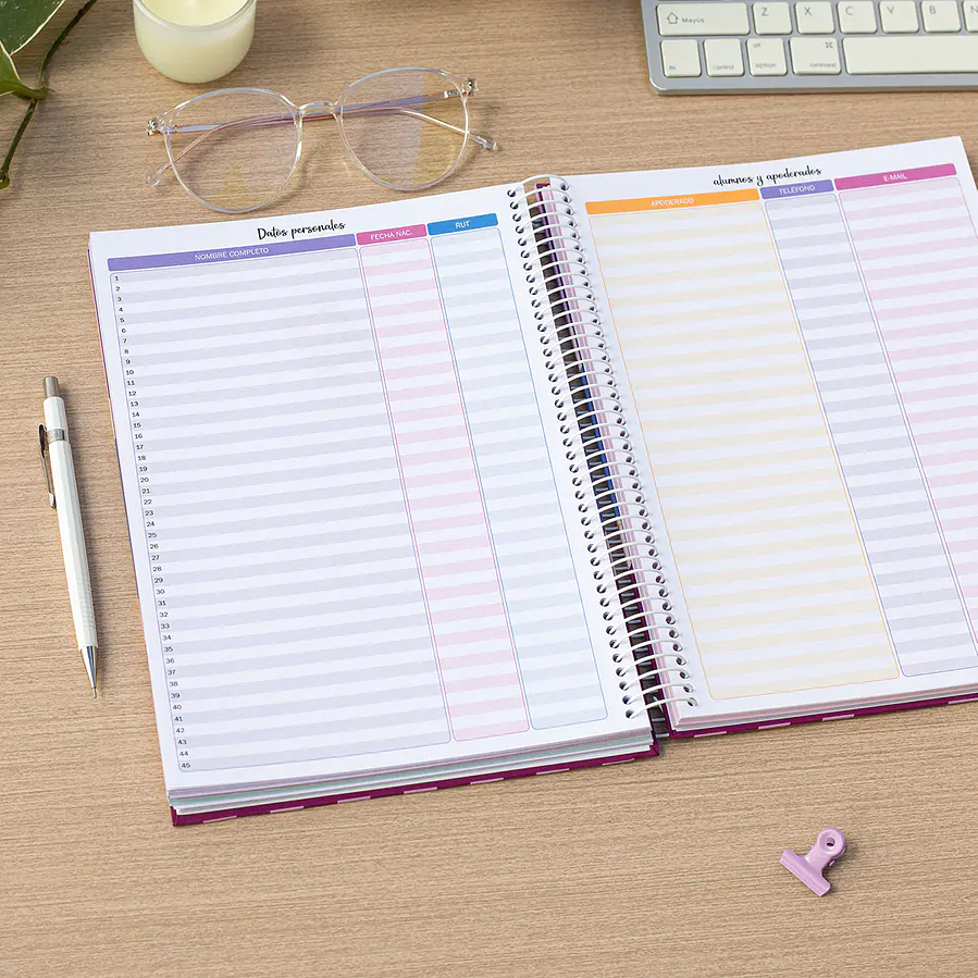 Teacher Planner 2027 en Inglés / color Sweet / Hojas Removibles + Regalos Preventa 10