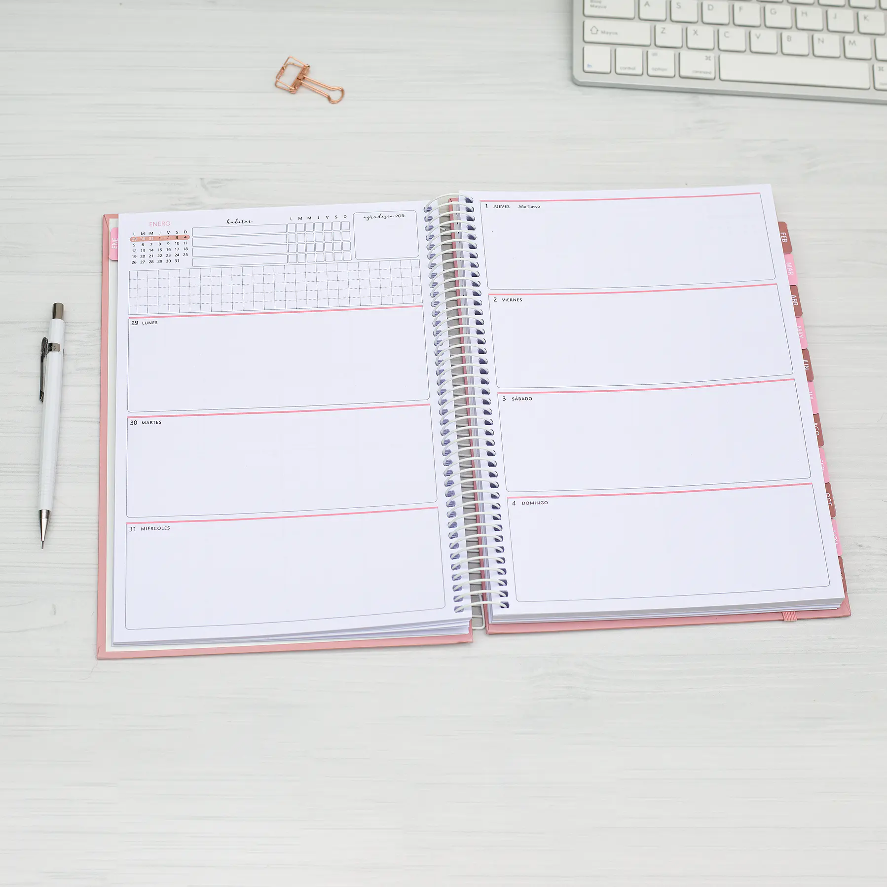 Agenda fechada / Romance / Tamaño Extra + Regalos Lanzamiento 12