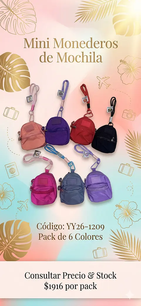 Monederos estilo Kipling lote 6 Unidades 