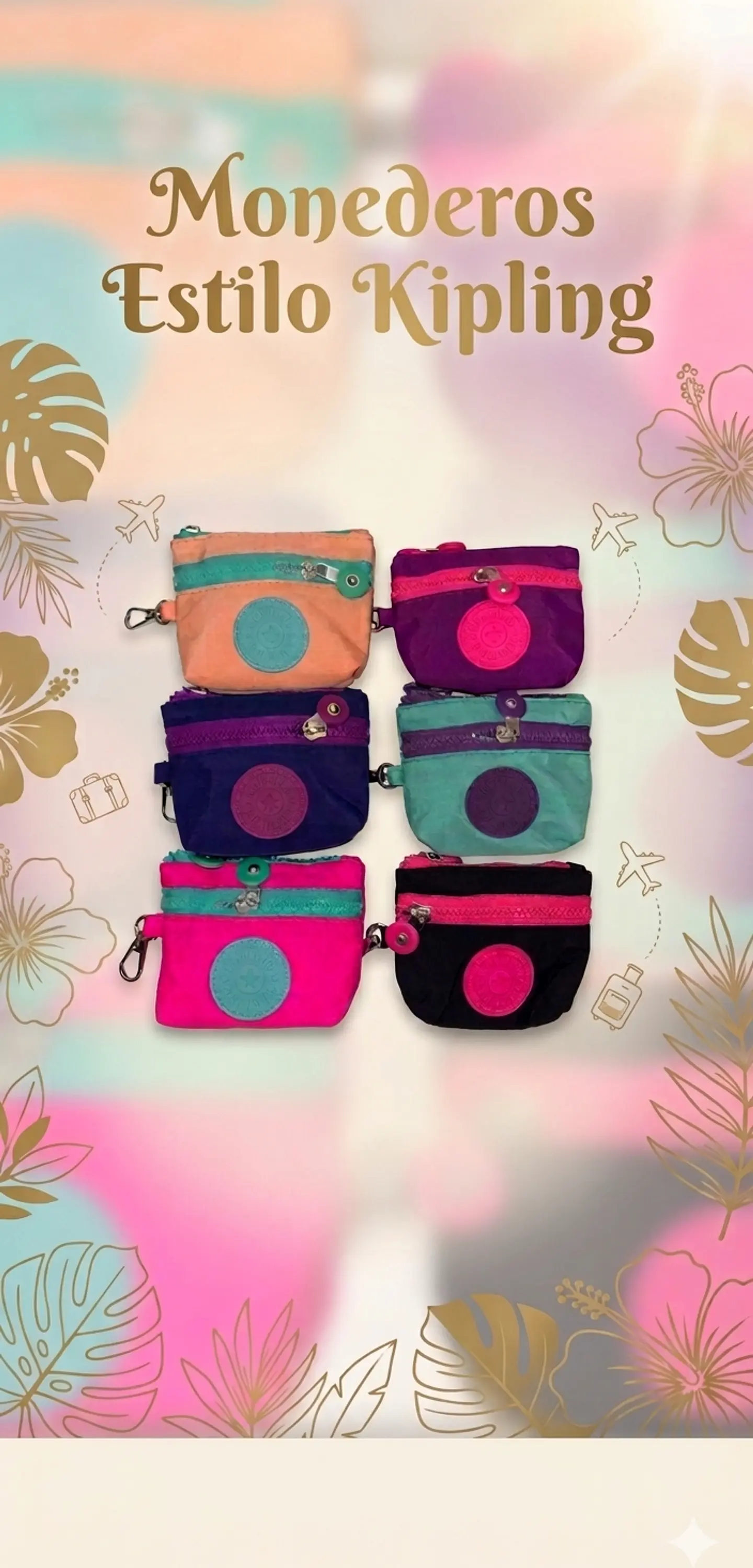 Monederos estilo Kipling lote 6 Unidades  1
