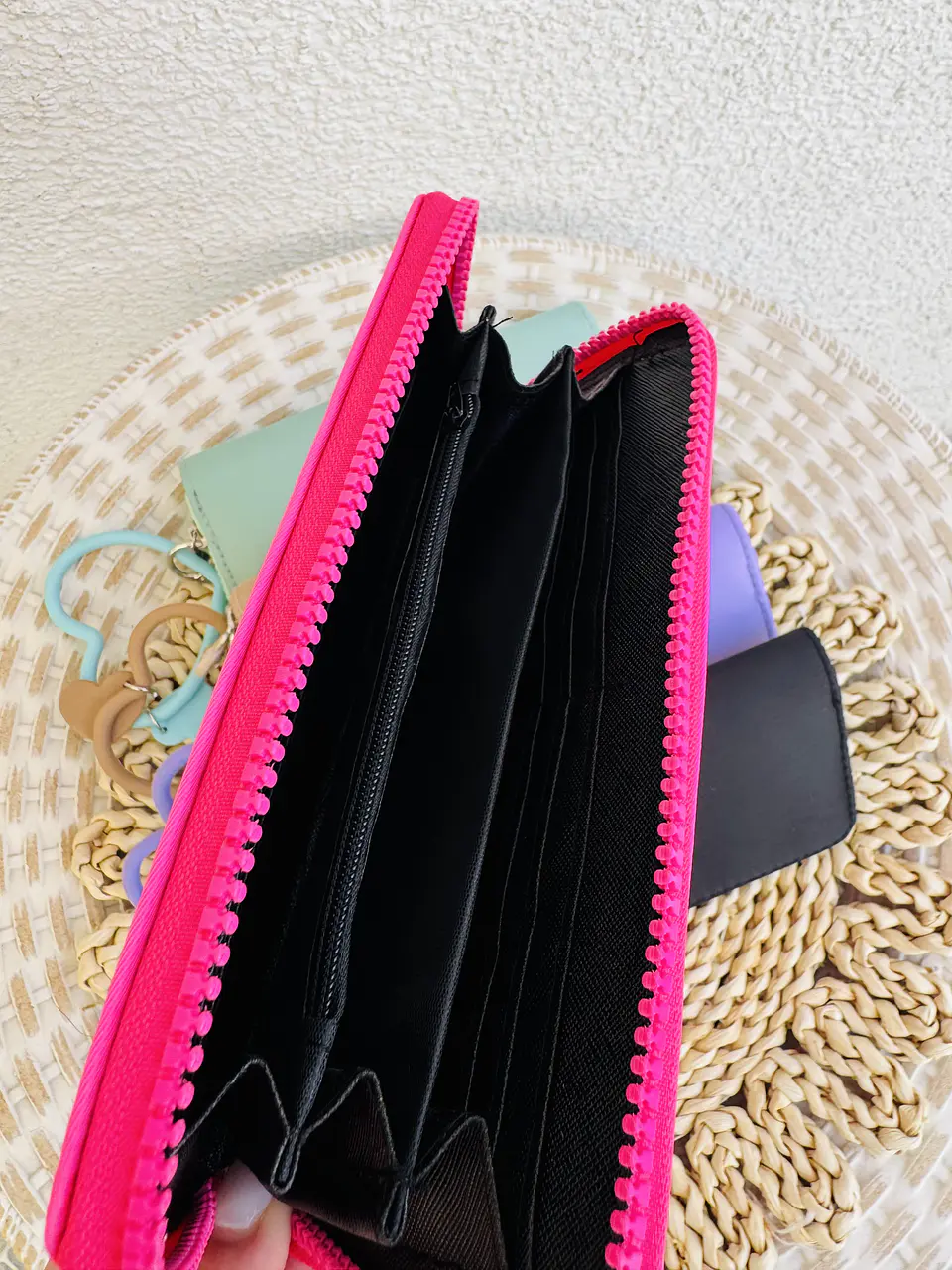 Billetera larga Con accesorio corazón lote 6 Unidades  3