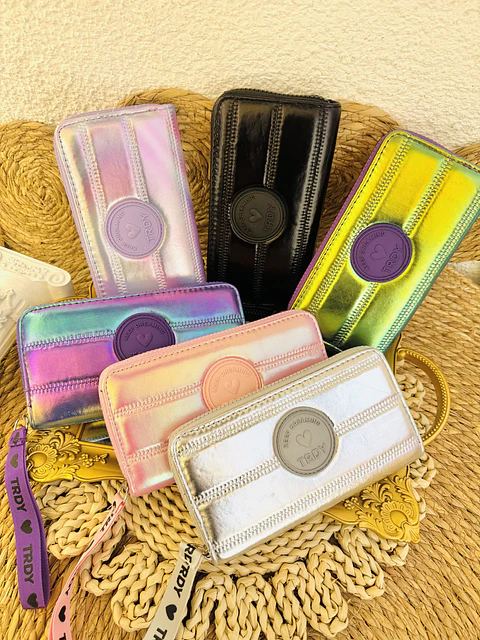 BILLETERAS LARGAS LOTE 6 UNIDADES COLORES SURTIDOS