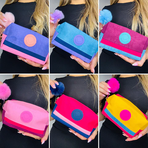 ESTUCHES/COSMETIQUEROS LOTE 6 UNIDADES COLORES SURTIDOS