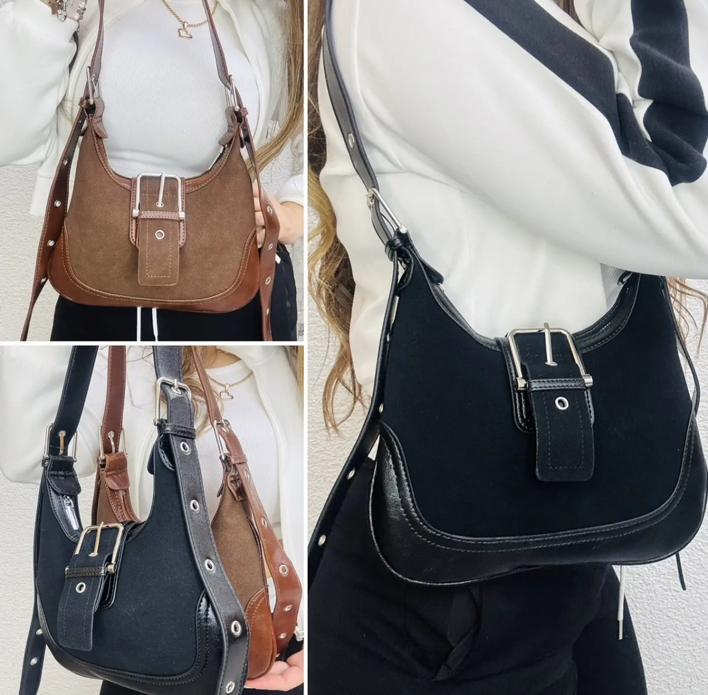 CARTERAS ESTILO ECOCUERO LOTE 6 UNIDADES  1