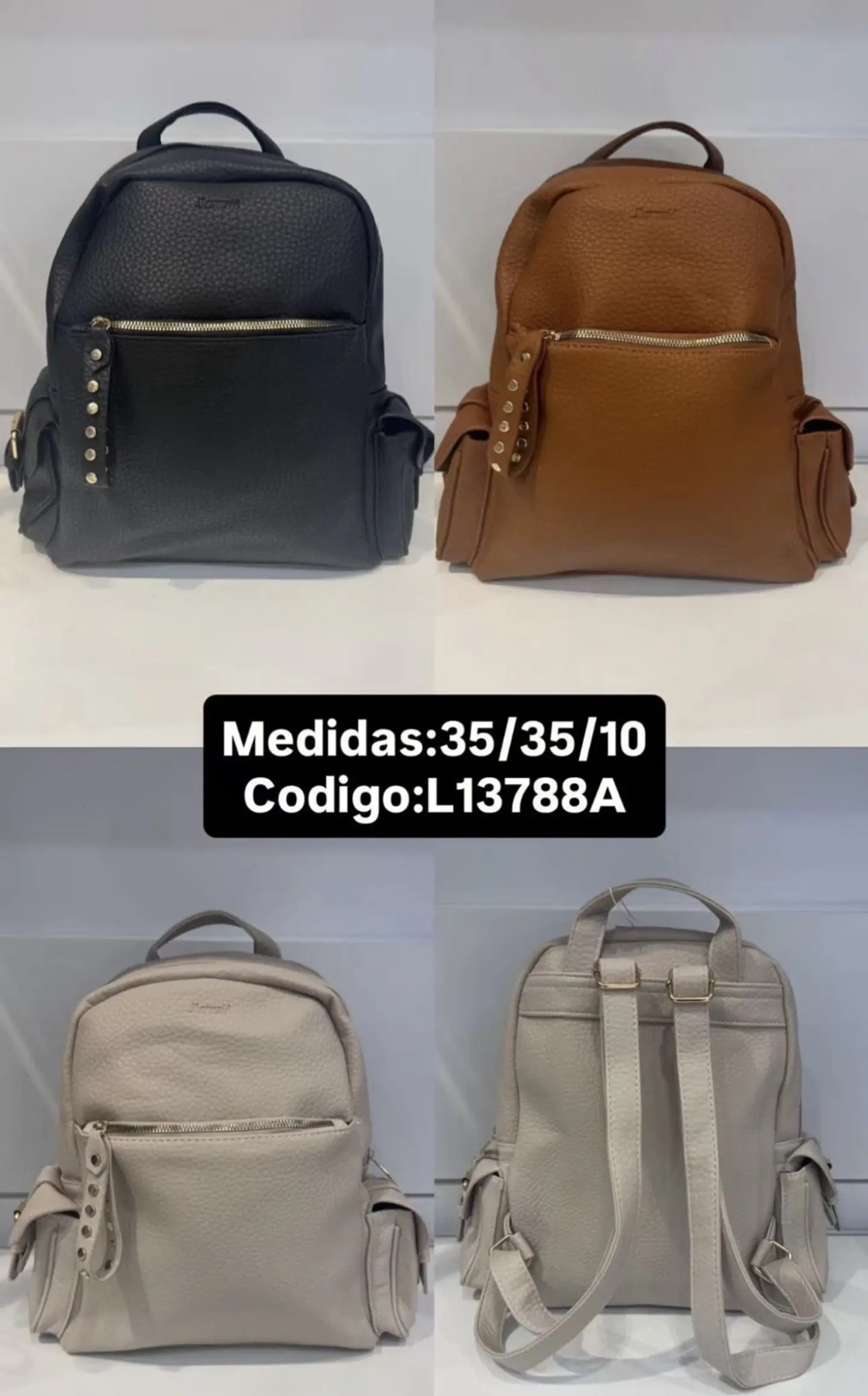 MOCHILAS ESTILO ECOCUERO LOTE 6 UNIDADES COLORES SURTIDOS 1