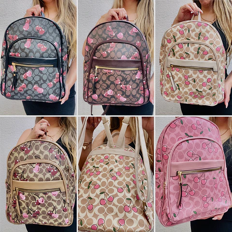 MOCHILAS ESTILO COACH ECOCUERO LOTE 6 UNIDADES COLORES SURTIDOS