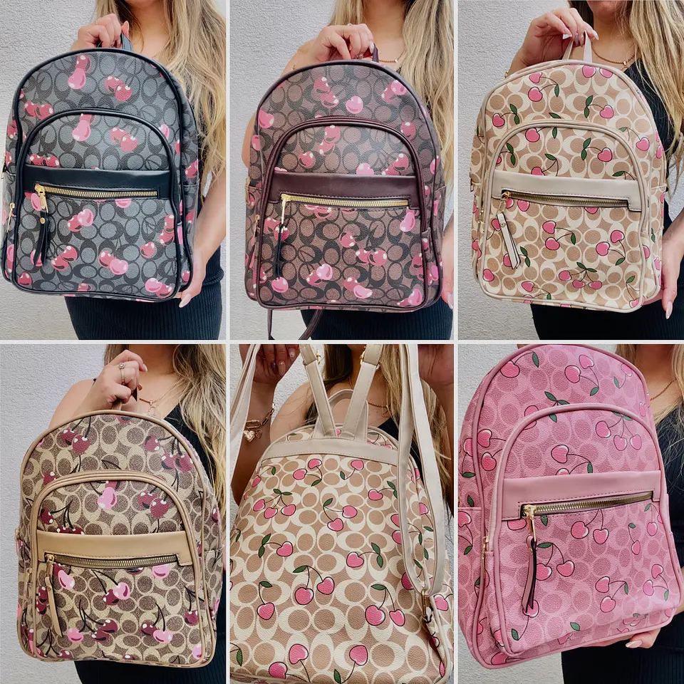 MOCHILAS ESTILO COACH ECOCUERO LOTE 6 UNIDADES COLORES SURTIDOS 1