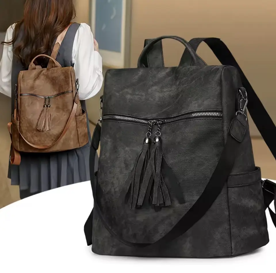 MOCHILAS CARTERAS 2/1 ANTIRROBO LOTE 6 UNIDADES COLORES SURTIDOS  2