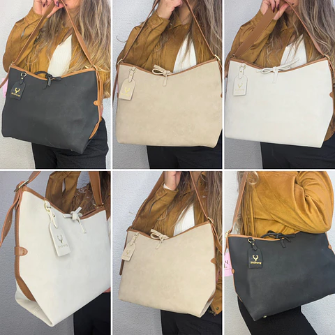 HERMOSAS CARTERAS ESTILO ECOCUERO CALIDAD LOTE 6 UNIDADES 