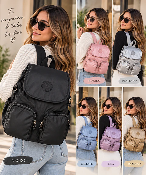 OFERTA MOCHILAS ESTILO KIPLING LOTE 6 UNIDADES COLORES SURTIDOS 
