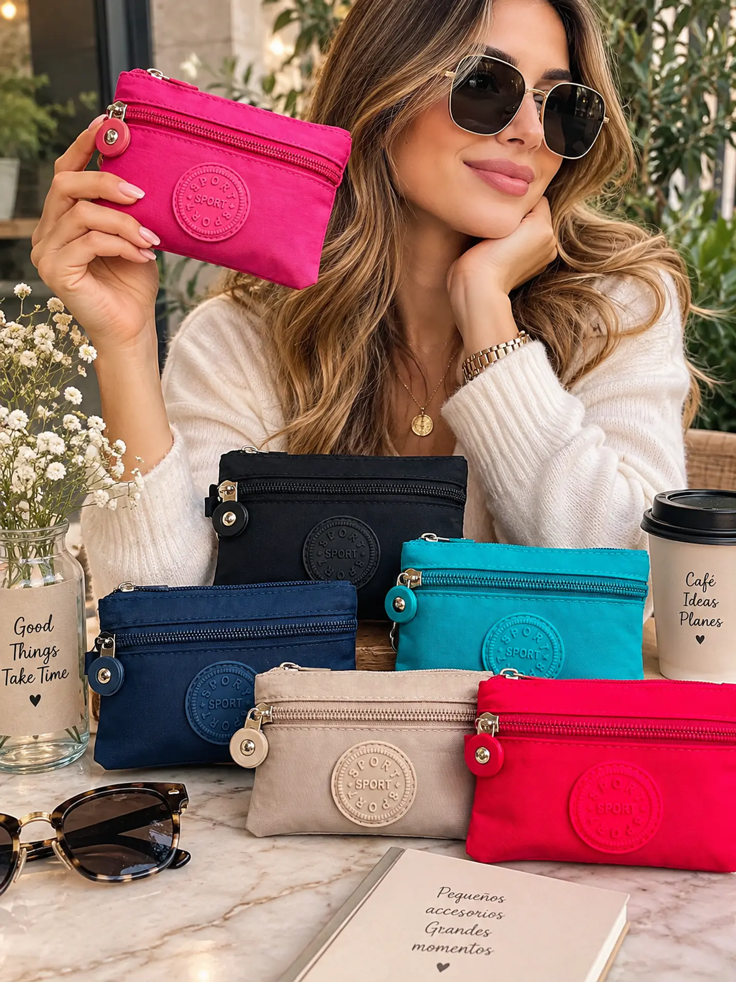 MONEDEROS ESTILO KIPLING LOTE 6 UNIDADES COLORES SURTIDOS  1