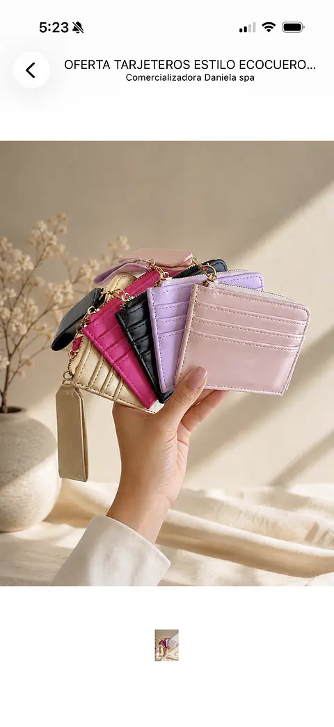 OFERTA TARJETEROS ESTILO ECOCUERO LOTE 6 UNIDADES COLORES SURTIDOS