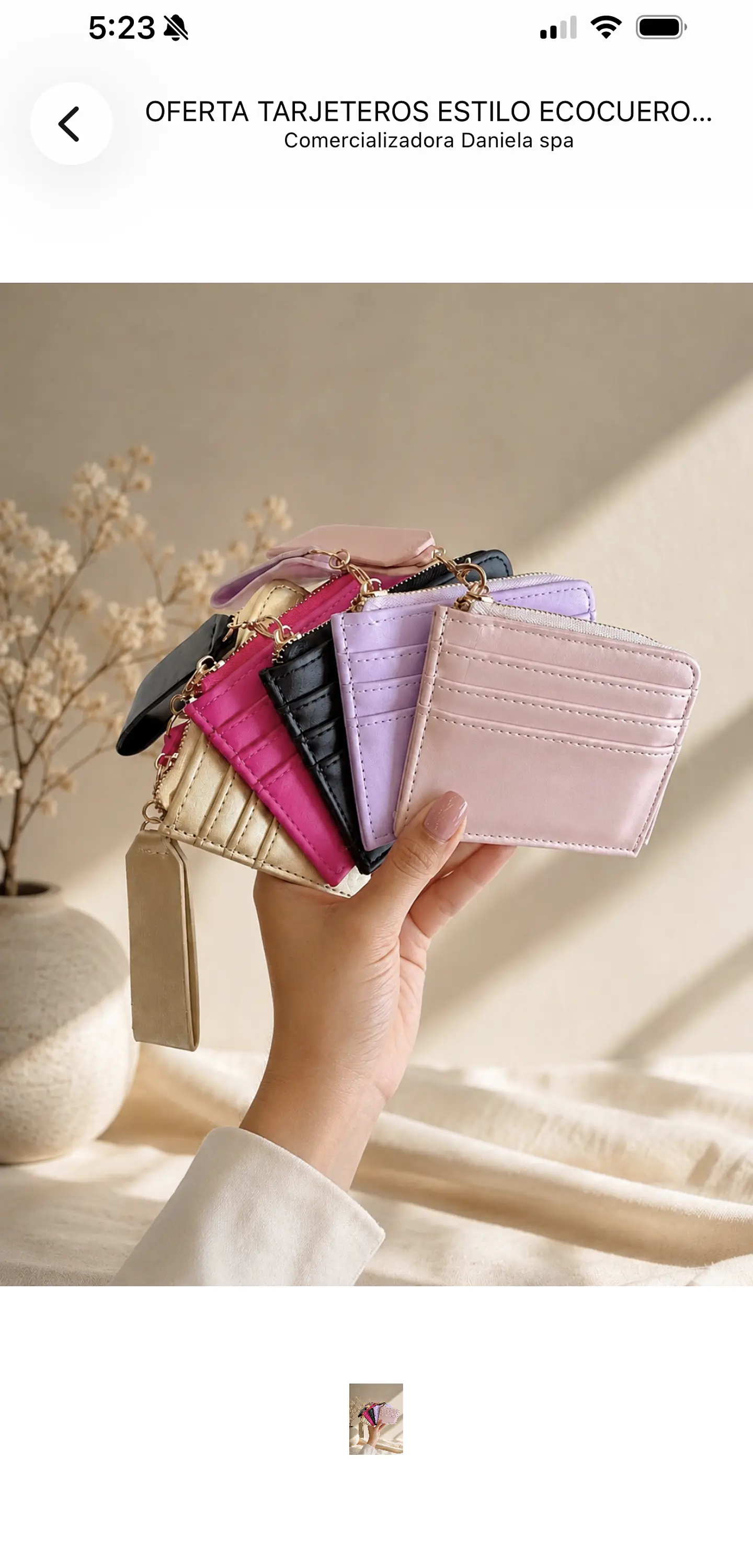 OFERTA TARJETEROS ESTILO ECOCUERO LOTE 6 UNIDADES COLORES SURTIDOS 1