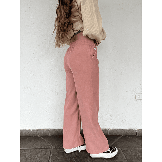 Pantalon Cotelé Rosa