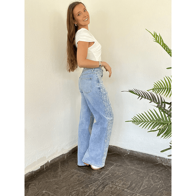 Jeans  lluvia brillos italiano