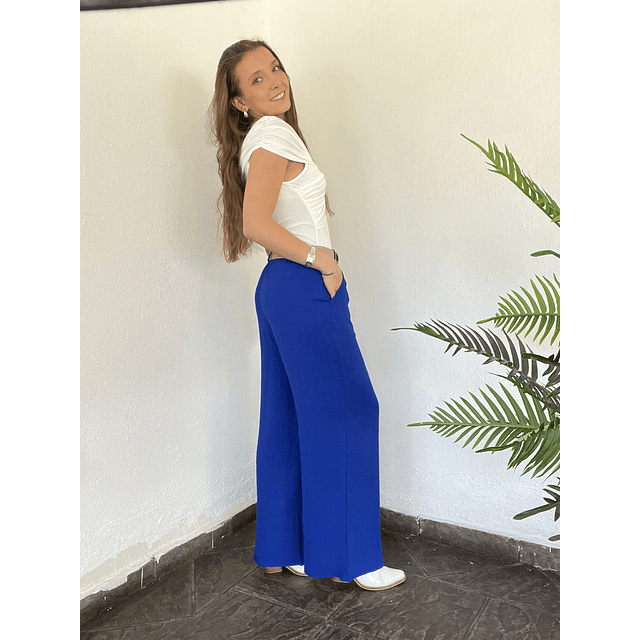 Pantalón crepé cinturón 