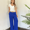 Pantalón crepé cinturón 