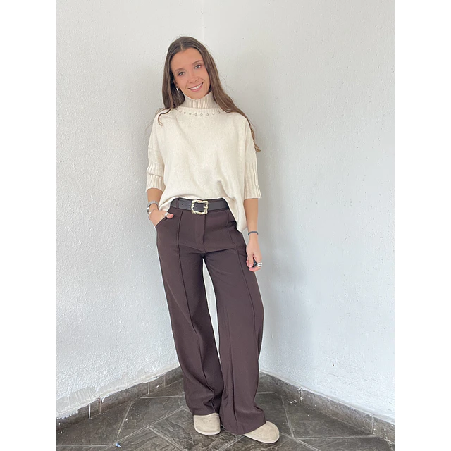 Pantalón forrado Andrea cinturón 