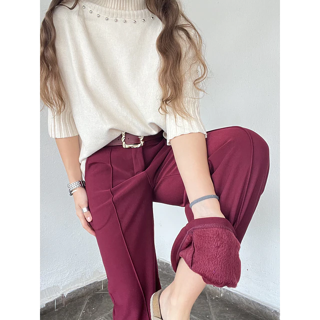 Pantalón forrado Andrea cinturón 