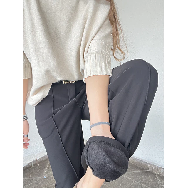 Pantalón forrado Andrea cinturón 