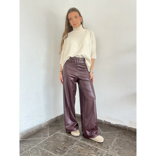 Pantalón Ecocuero cinturón micropolar 
