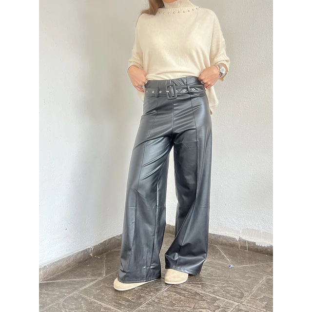 Pantalón Ecocuero cinturón micropolar 