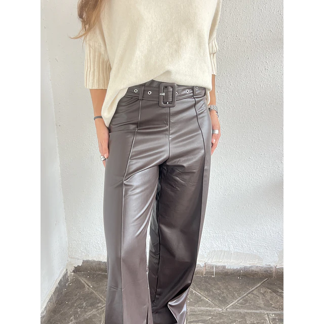 Pantalón Ecocuero cinturón micropolar 
