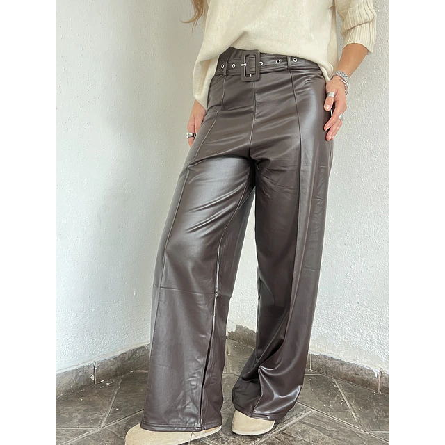 Pantalón Ecocuero cinturón micropolar 