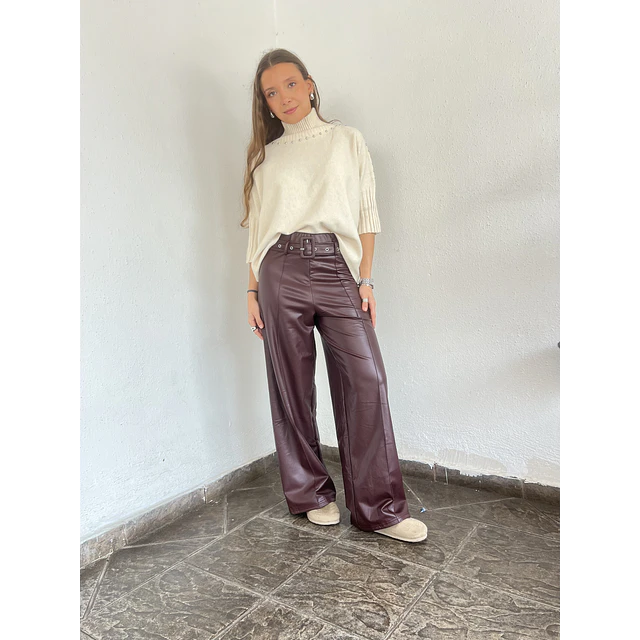 Pantalón Ecocuero cinturón micropolar 