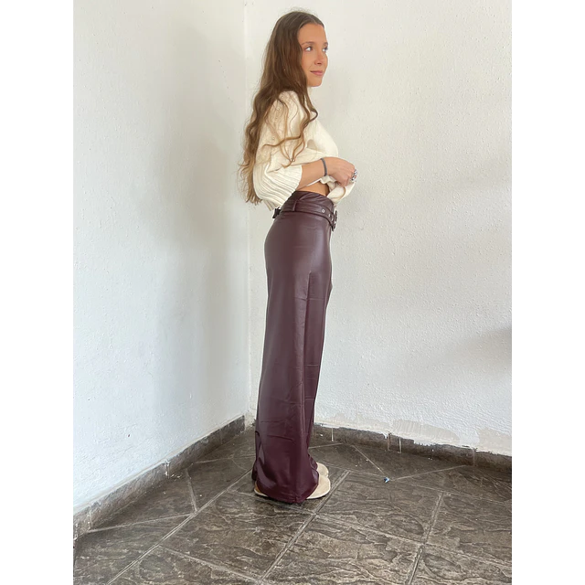 Pantalón Ecocuero cinturón micropolar 