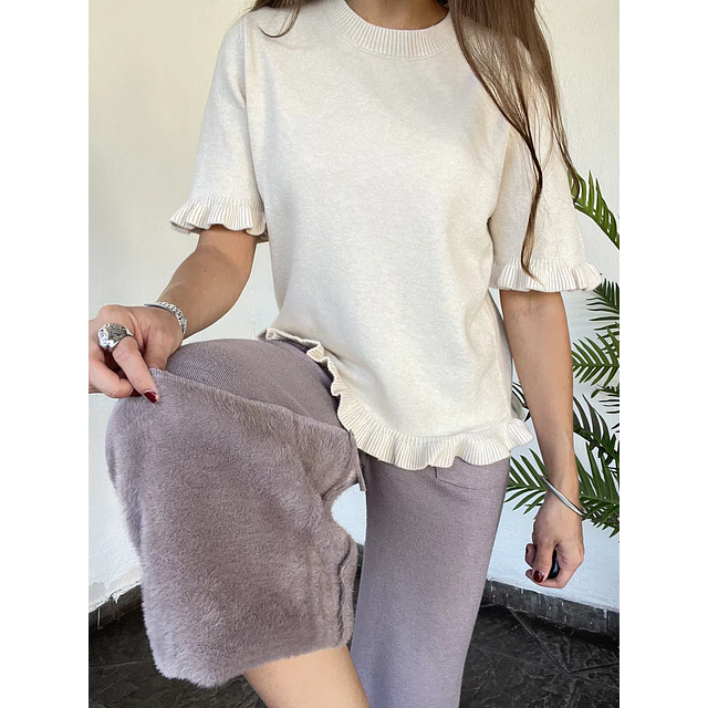 Pantalón lanilla térmico bolsillo.
