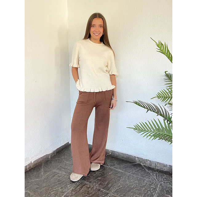 Pantalón lanilla térmico bolsillo.