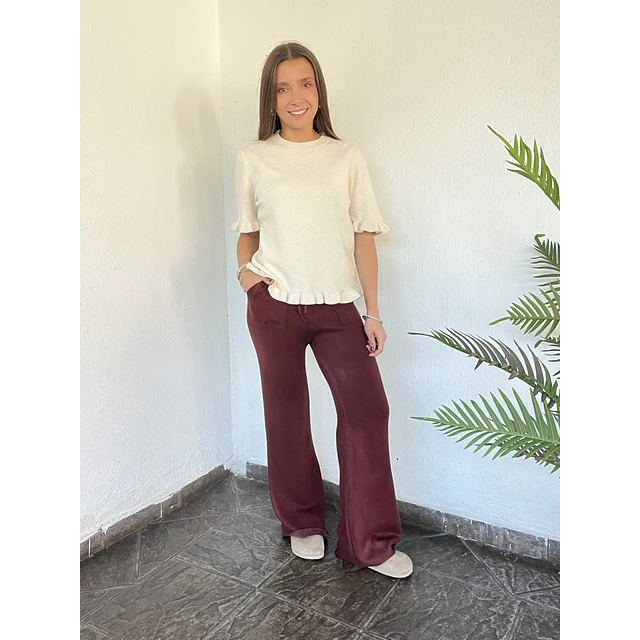 Pantalón lanilla térmico bolsillo.