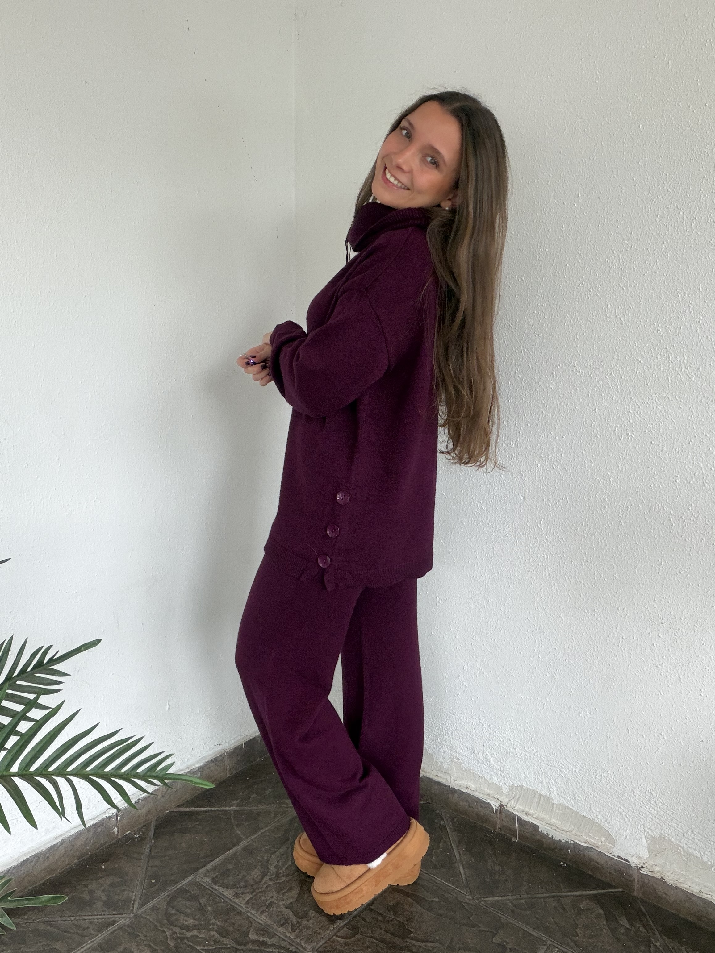 Conjunto lanilla botón