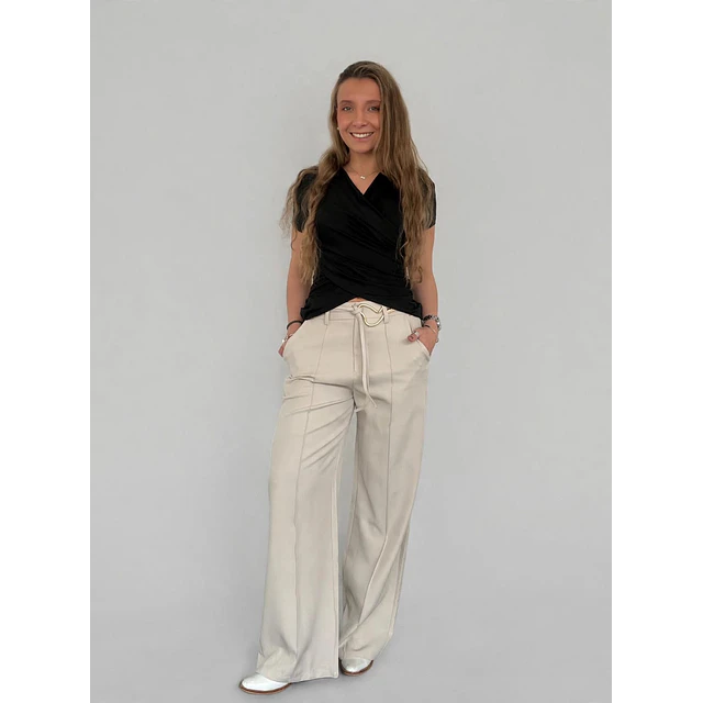 Pantalón Sastrero cinturón dorado 