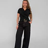 Pantalón Sastrero cinturón dorado 