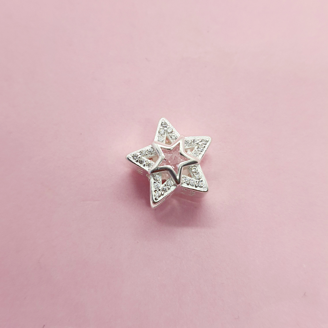 Charm Estrella Circón Rosa 1