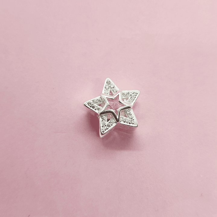 Charm Estrella Circón Rosa 1