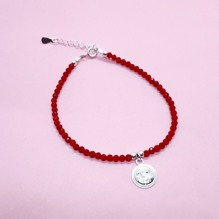 Pulsera bolitas rojas San Benito 1