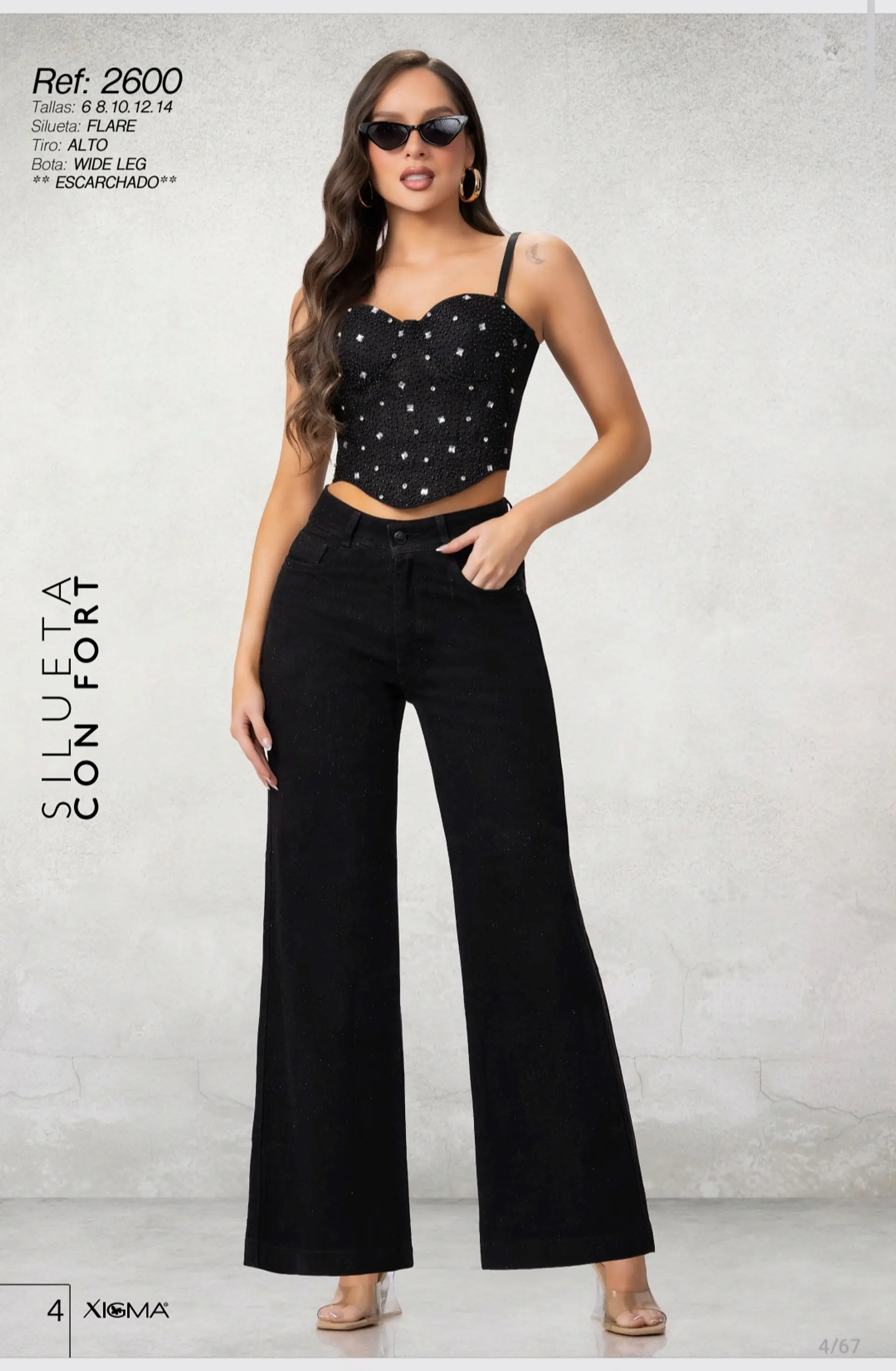 Jean Colombiano Xigma Studio Ref. 2600 -Negro Escarchado  1