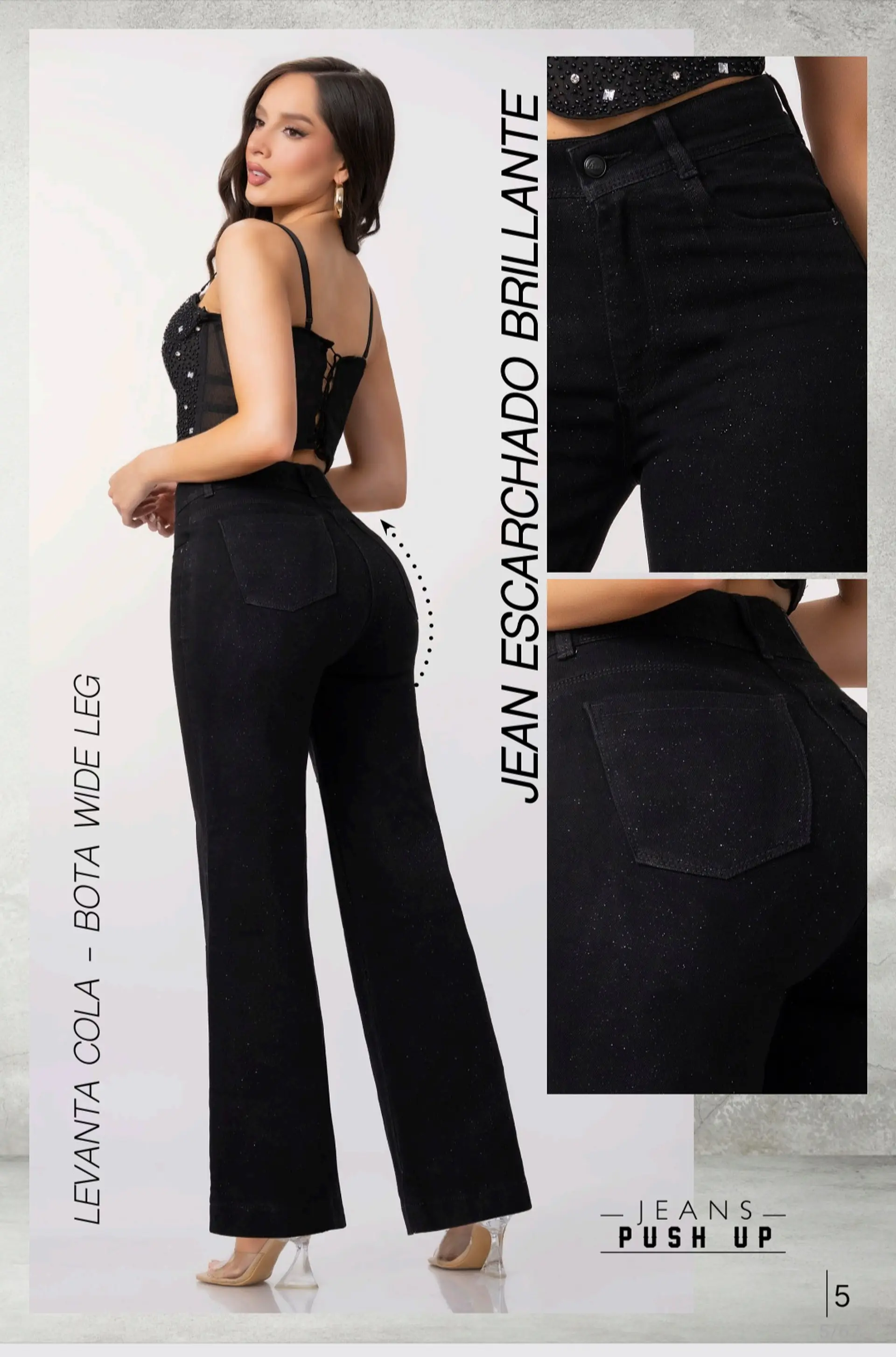 Jean Colombiano Xigma Studio Ref. 2600 -Negro Escarchado  2