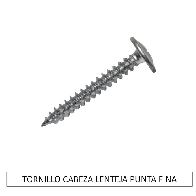 Tornillo-Cabeza-Lenteja-Pta.Fina  #8x2-ZB (100unid) 