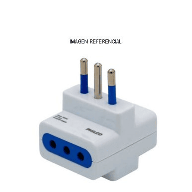 Adaptador Enchufe 250V 10A 2P+T 3DERIV. BLANCO